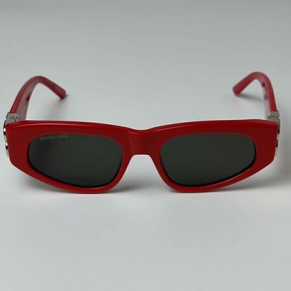BALENCIAGA Sunglasses BB0095S 016 Red Silver Grey Women NEW main image 4